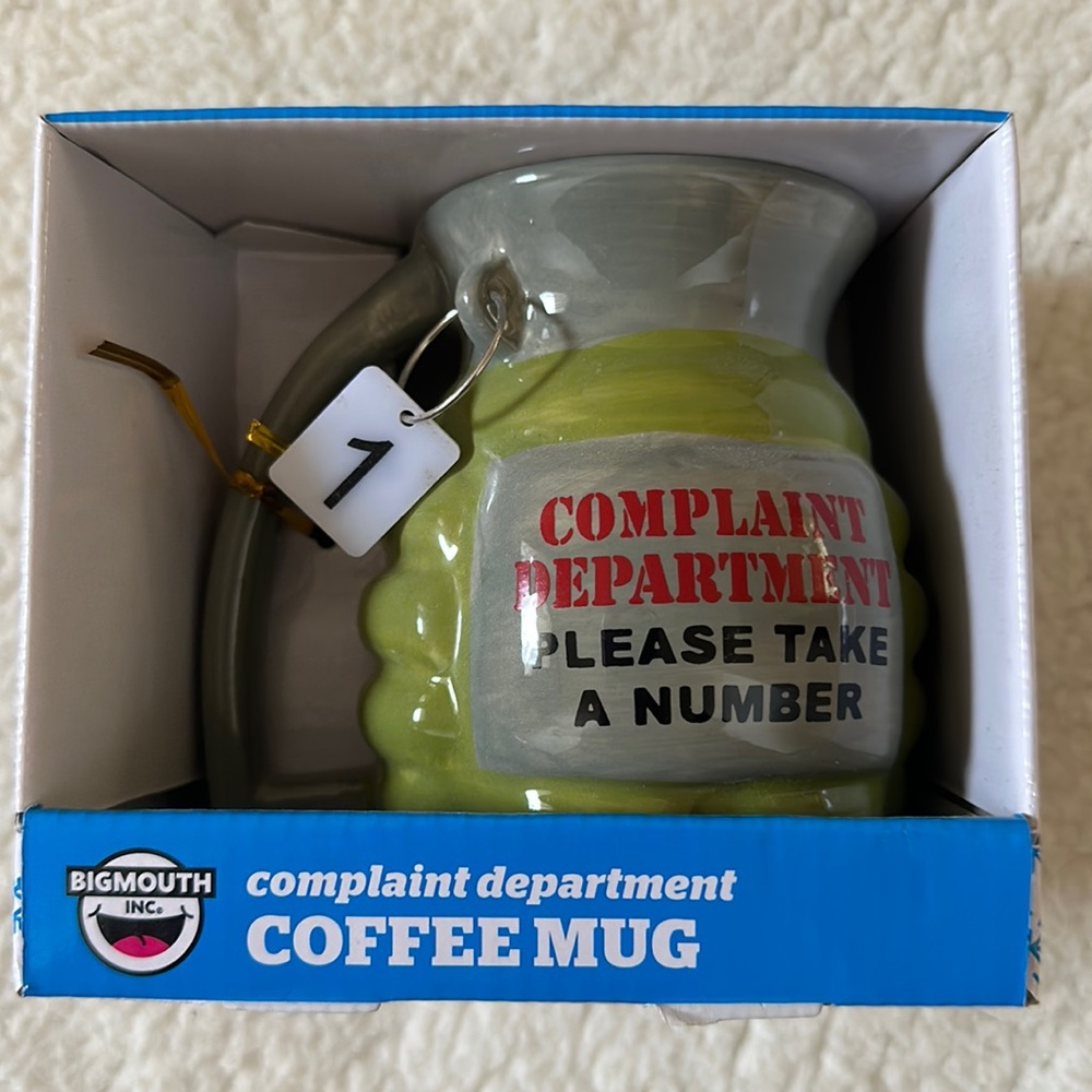 NWT | Big Mouth Inc. | Complaint Department Gag Gift Coffee Mug